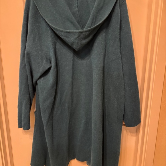 Hooded Open-Front Cardigan — Teal/Peacock - Picture 2 of 12